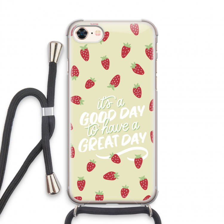 Don't forget to have a great day: iPhone 7 Transparant Hoesje met koord