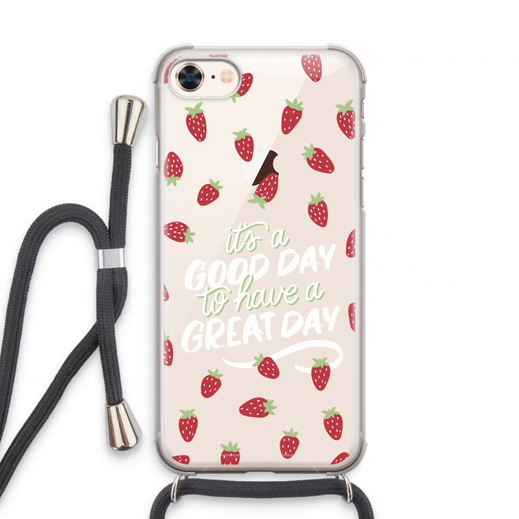 Don't forget to have a great day: iPhone 7 Transparant Hoesje met koord