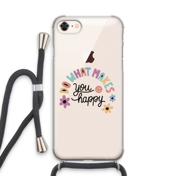 Happy days: iPhone 7 Transparant Hoesje met koord
