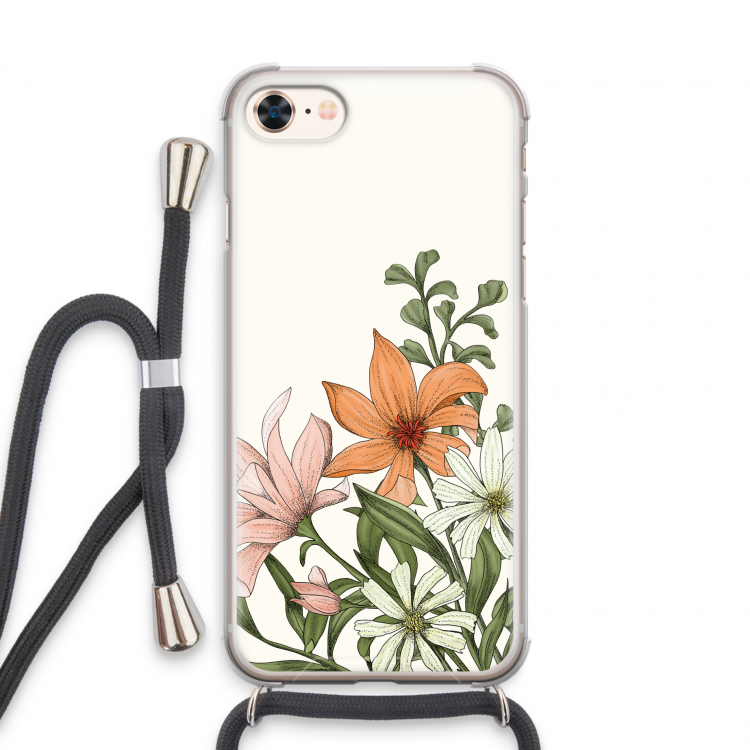 Floral bouquet: iPhone 7 Transparant Hoesje met koord