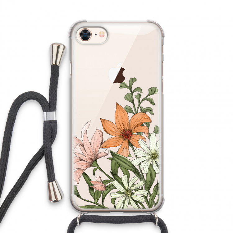 Floral bouquet: iPhone 7 Transparant Hoesje met koord