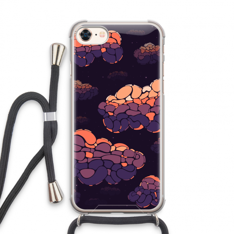 Patroon Wolken: iPhone 7 Transparant Hoesje met koord