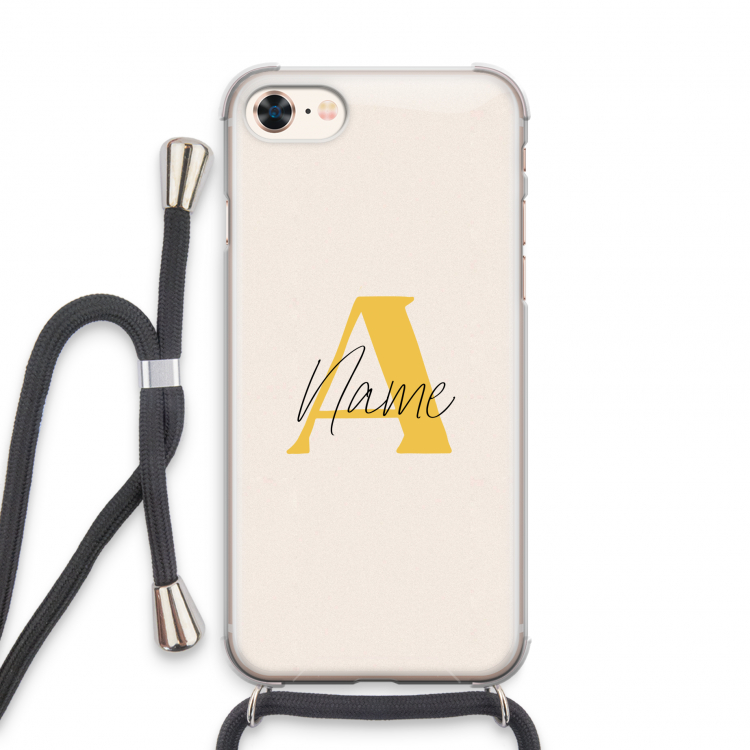 Amber Script: iPhone 7 Transparant Hoesje met koord