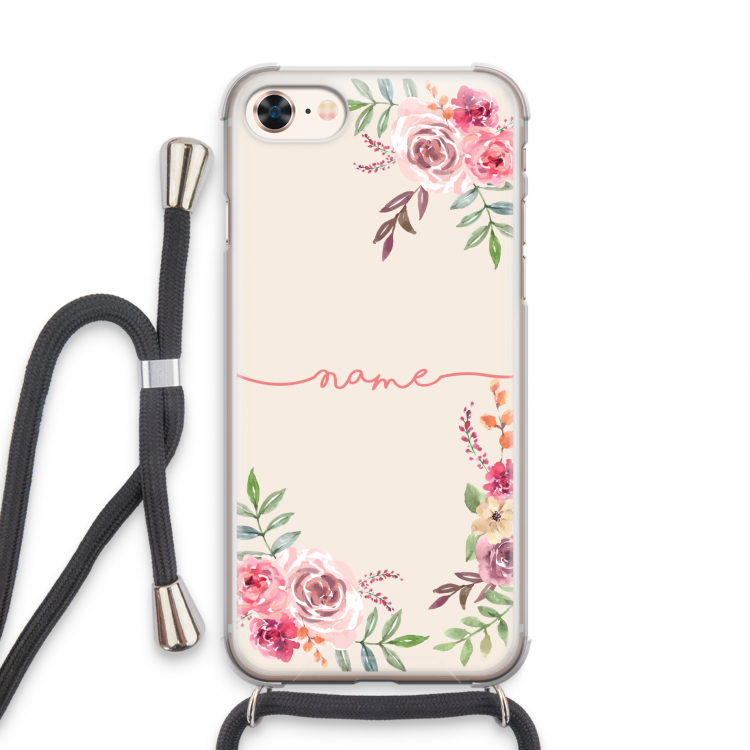 Rozen: iPhone 7 Transparant Hoesje met koord