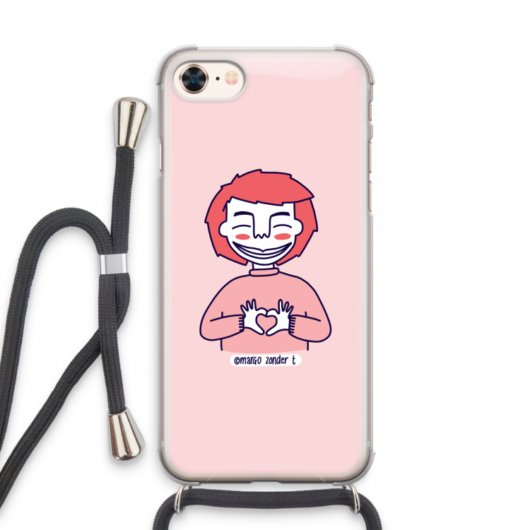Hartje: iPhone 7 Transparant Hoesje met koord