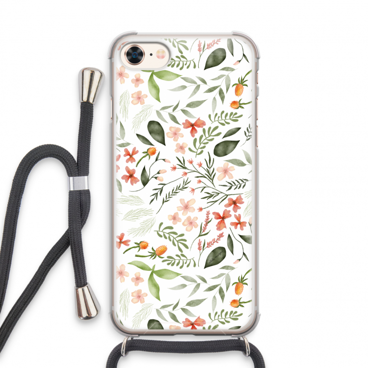 Sweet little flowers: iPhone 7 Transparant Hoesje met koord