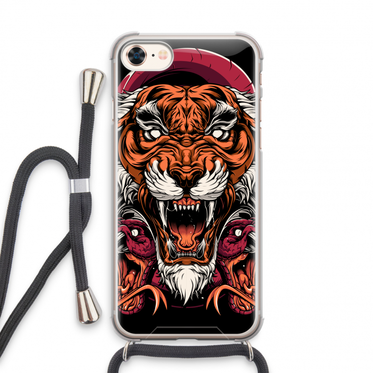 Tiger and Rattlesnakes: iPhone 7 Transparant Hoesje met koord