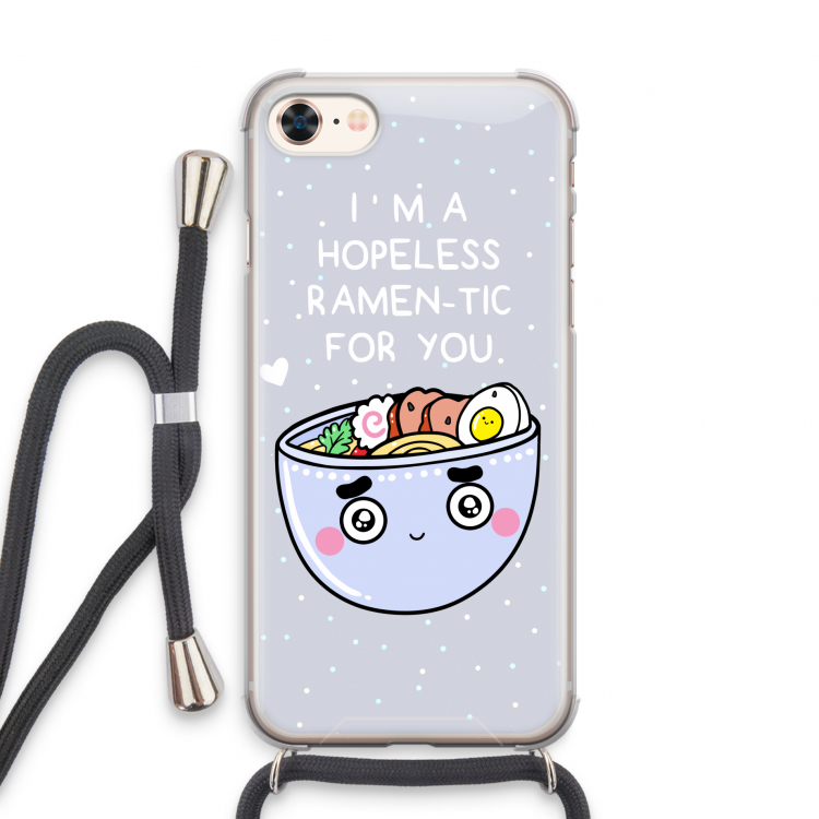 I'm A Hopeless Ramen-Tic For You: iPhone 7 Transparant Hoesje met koord