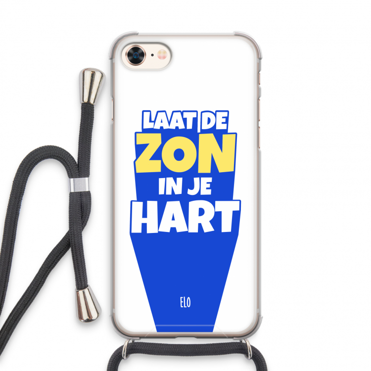 Laat de zon in je hart: iPhone 7 Transparant Hoesje met koord
