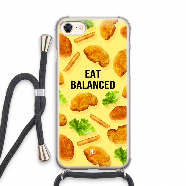 Eat Balanced: iPhone 7 Transparant Hoesje met koord