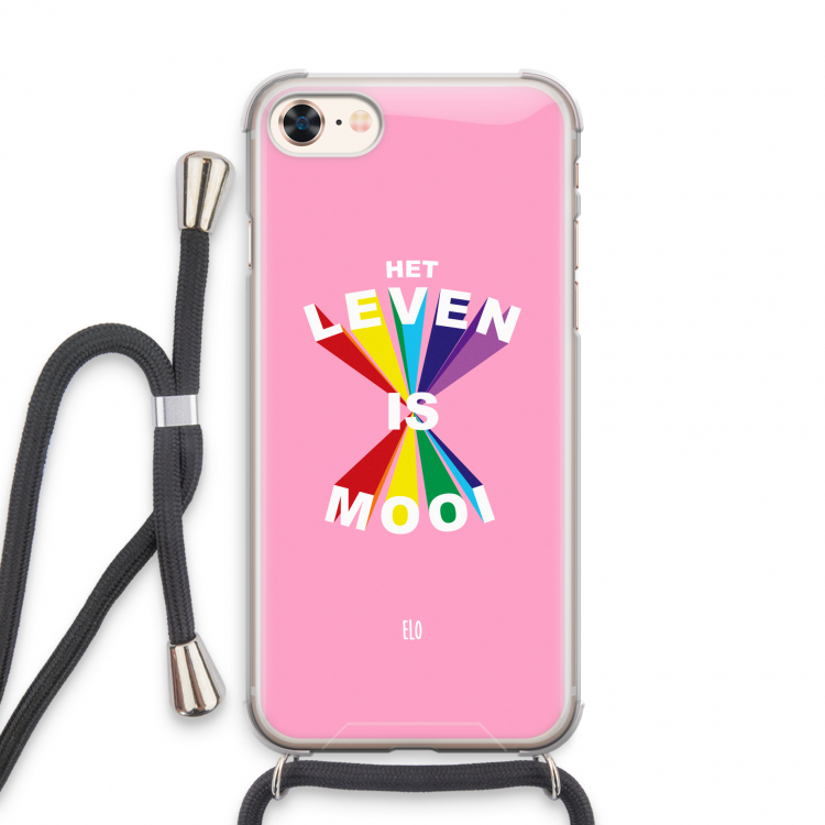 Het Leven Is Mooi: iPhone 7 Transparant Hoesje met koord