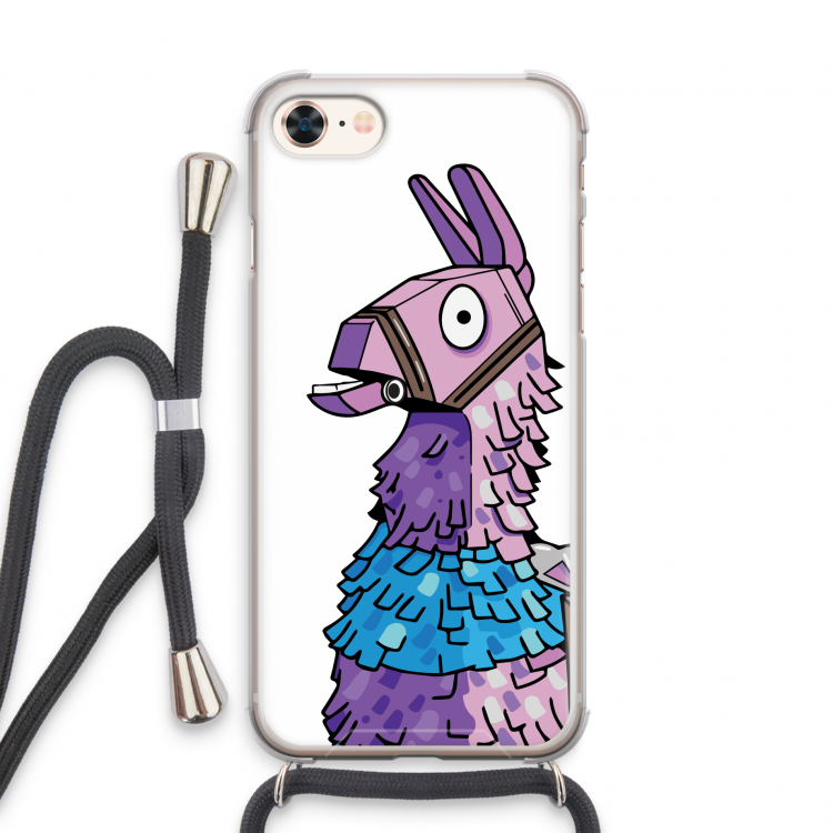 Lama: iPhone 7 Transparant Hoesje met koord