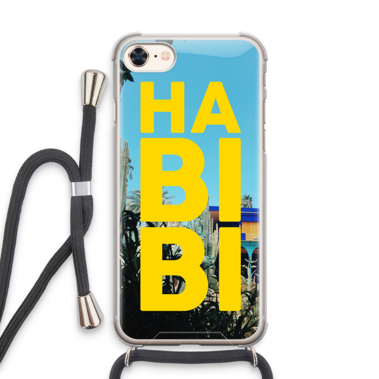 Habibi Majorelle : iPhone 7 Transparant Hoesje met koord