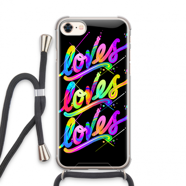 Loves: iPhone 7 Transparant Hoesje met koord
