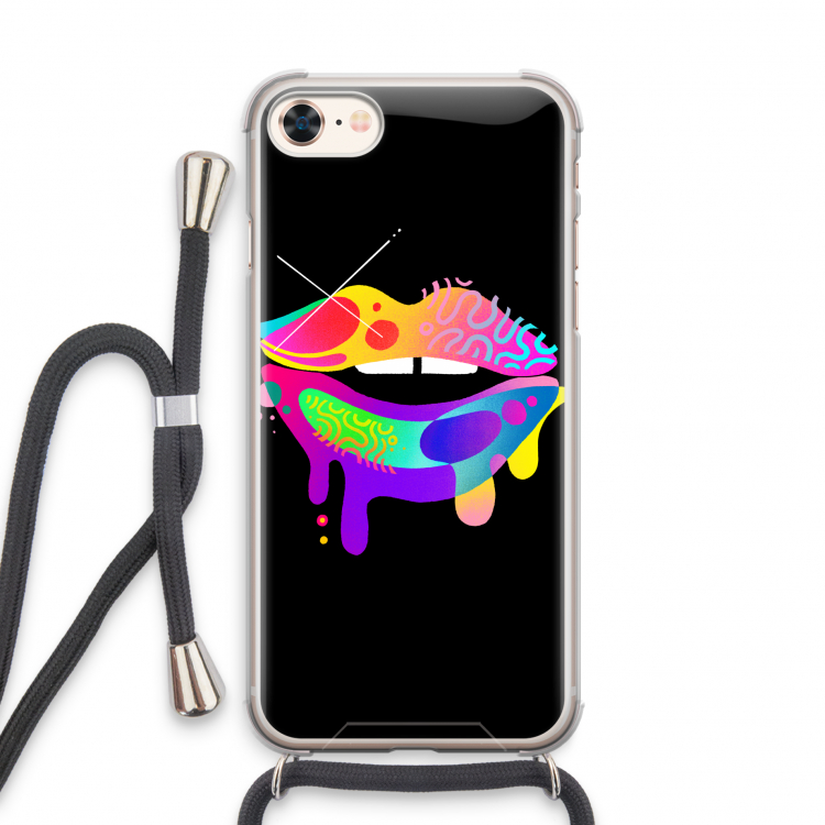 Lip Palette: iPhone 7 Transparant Hoesje met koord