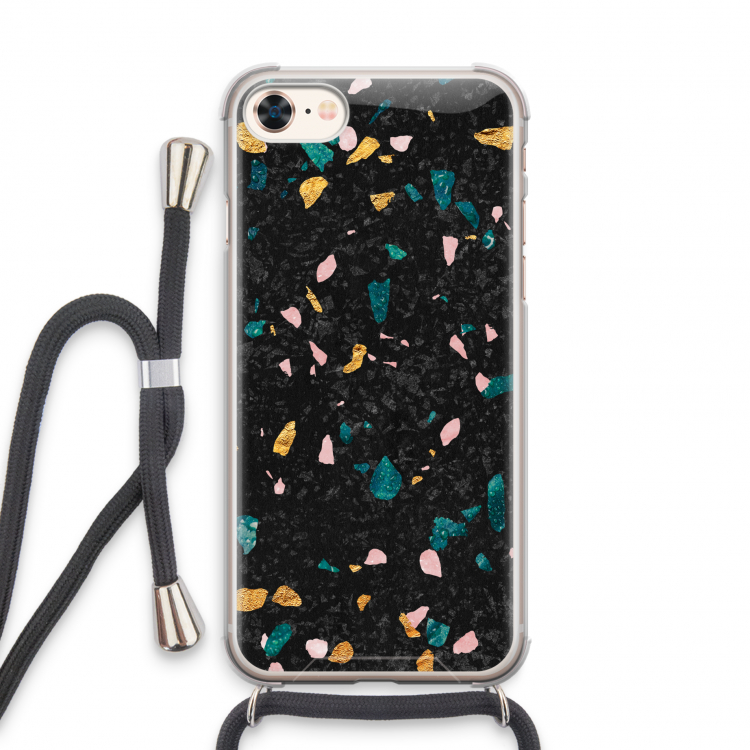 Terrazzo N°10: iPhone 7 Transparant Hoesje met koord