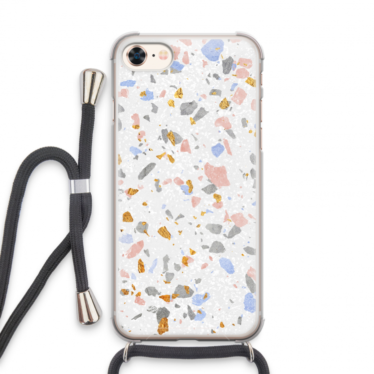 Terrazzo N°8: iPhone 7 Transparant Hoesje met koord