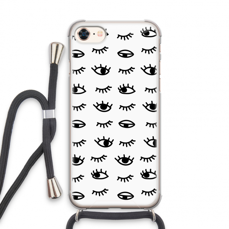 Eye pattern #2: iPhone 7 Transparant Hoesje met koord