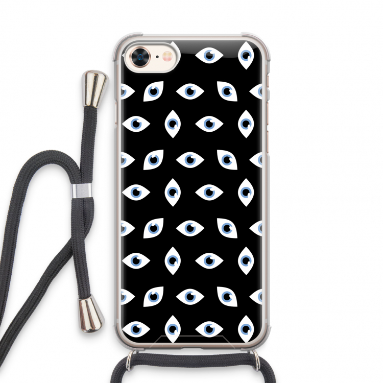 Eyes pattern: iPhone 7 Transparant Hoesje met koord