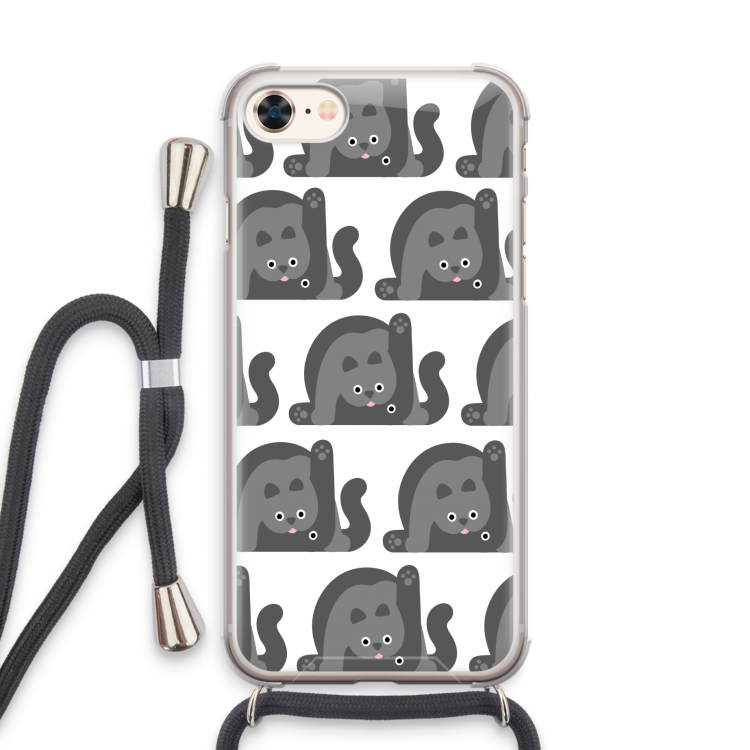 Cats: iPhone 7 Transparant Hoesje met koord