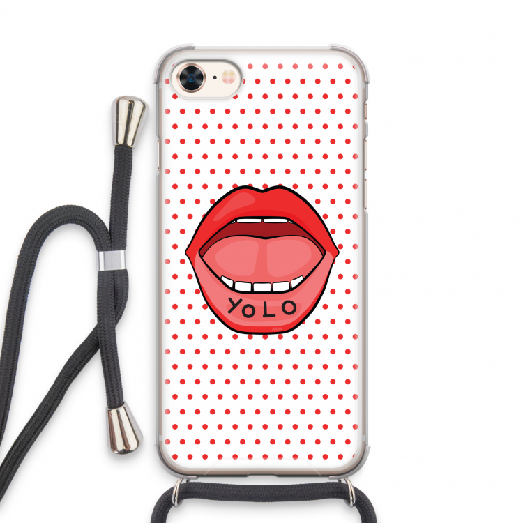 Yolo Denise: iPhone 7 Transparant Hoesje met koord