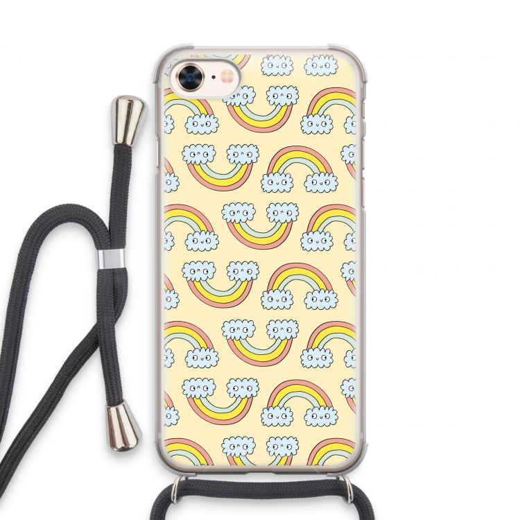 Regenboog: iPhone 7 Transparant Hoesje met koord