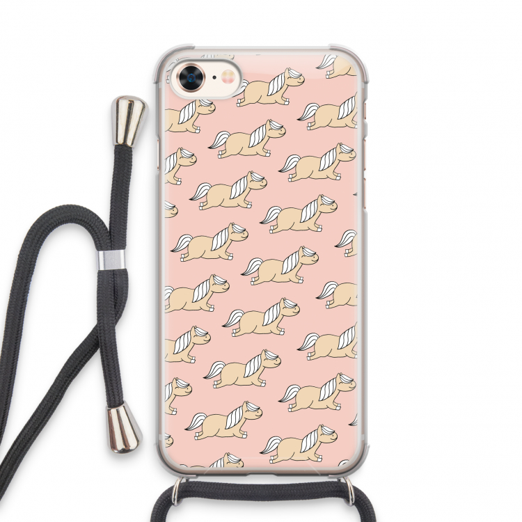 Ponys: iPhone 7 Transparant Hoesje met koord