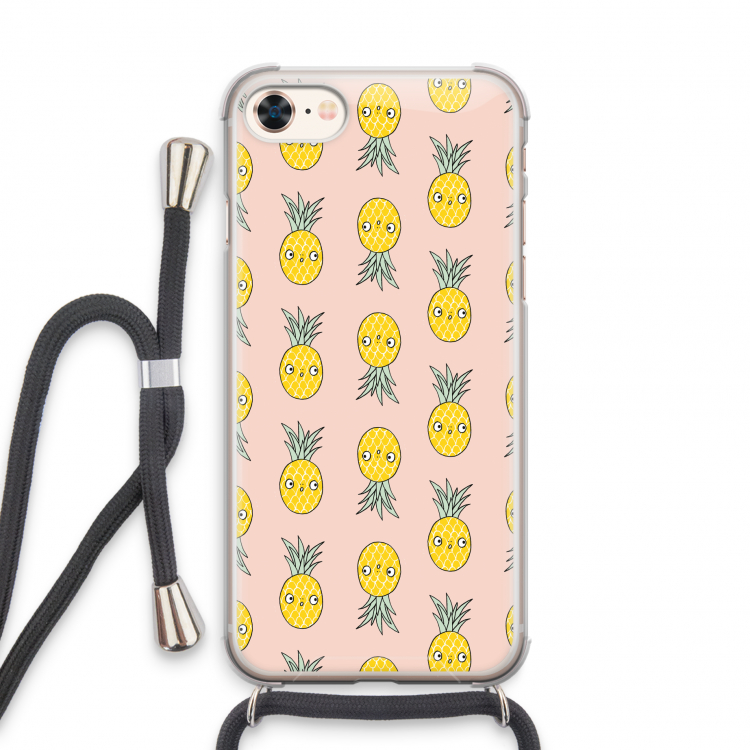 Ananas: iPhone 7 Transparant Hoesje met koord