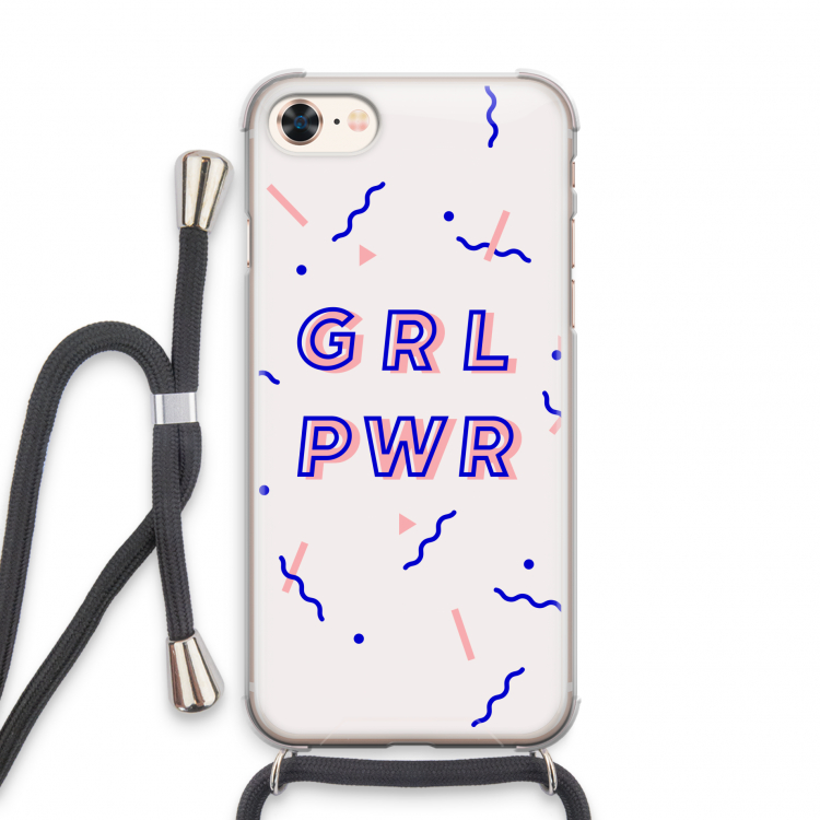 GRL PWR: iPhone 7 Transparant Hoesje met koord