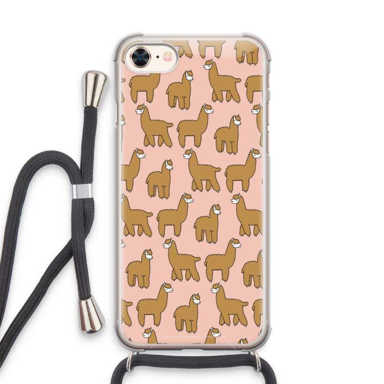 Alpacas: iPhone 7 Transparant Hoesje met koord