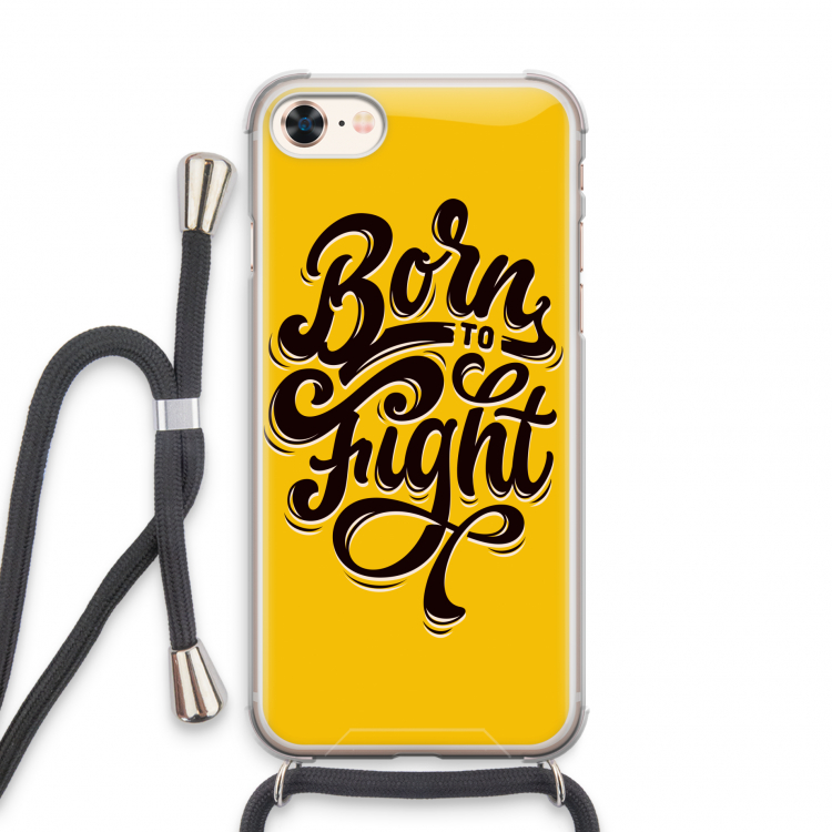 Born to Fight: iPhone 7 Transparant Hoesje met koord