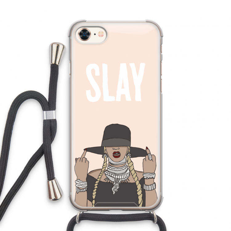 Slay All Day: iPhone 7 Transparant Hoesje met koord
