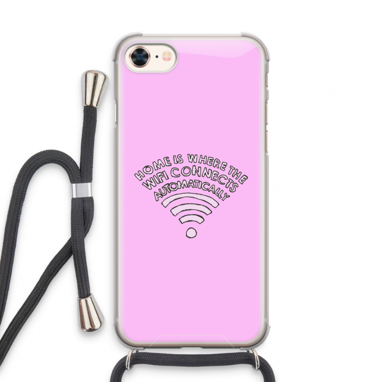 Home Is Where The Wifi Is: iPhone 7 Transparant Hoesje met koord