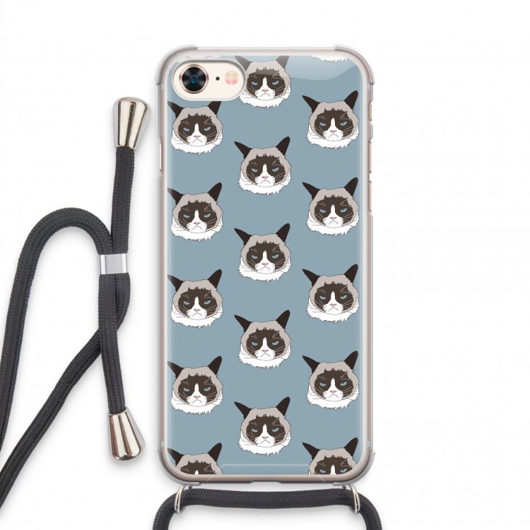 It's a Purrr Case: iPhone 7 Transparant Hoesje met koord