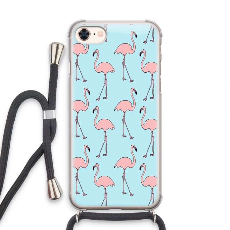 Anything Flamingoes: iPhone 7 Transparant Hoesje met koord