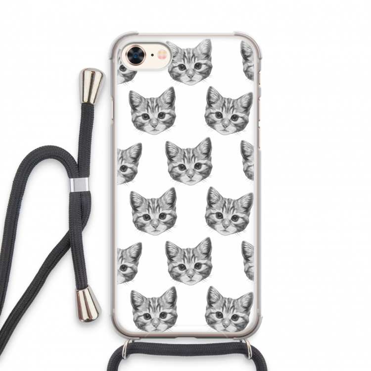Kitten: iPhone 7 Transparant Hoesje met koord