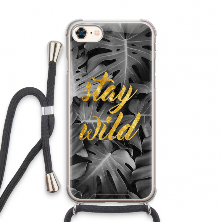 Stay wild: iPhone 7 Transparant Hoesje met koord