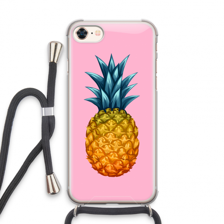Grote ananas: iPhone 7 Transparant Hoesje met koord