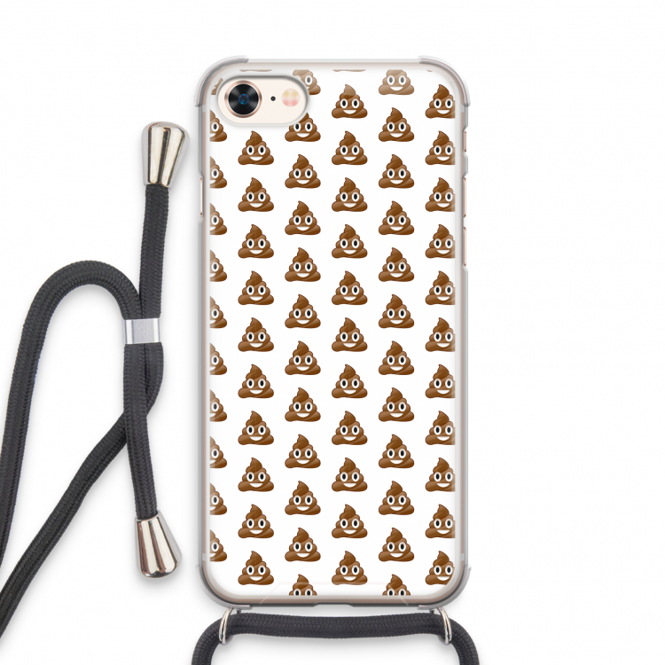 Poop emoji: iPhone 7 Transparant Hoesje met koord