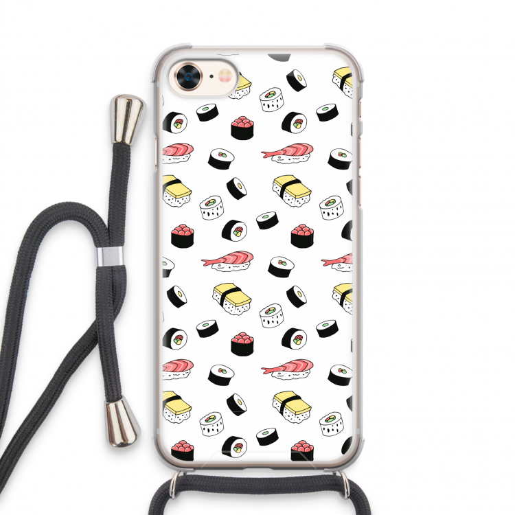 Sushi time: iPhone 7 Transparant Hoesje met koord