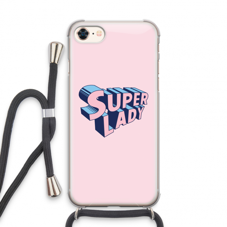 Superlady: iPhone 7 Transparant Hoesje met koord