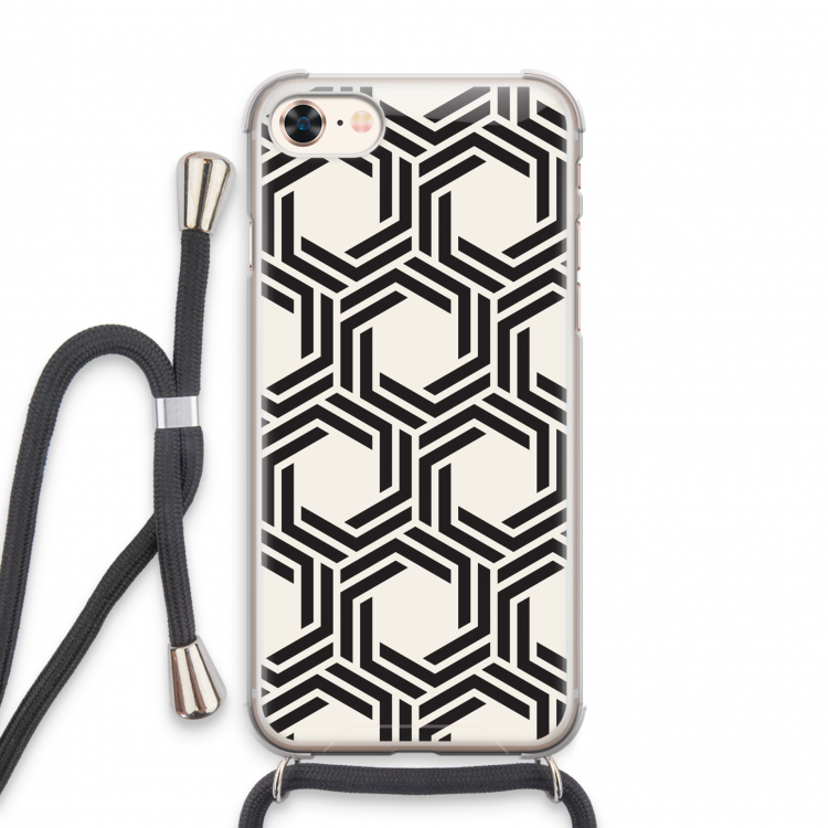 Geometrisch patroon: iPhone 7 Transparant Hoesje met koord