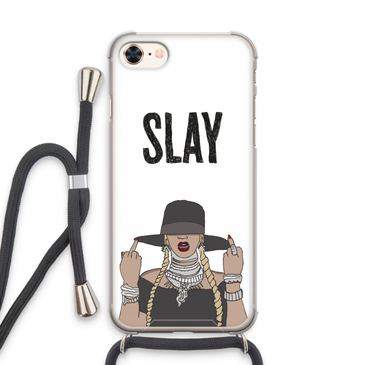 Slay All Day: iPhone 7 Transparant Hoesje met koord