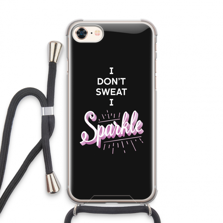 Sparkle quote: iPhone 7 Transparant Hoesje met koord