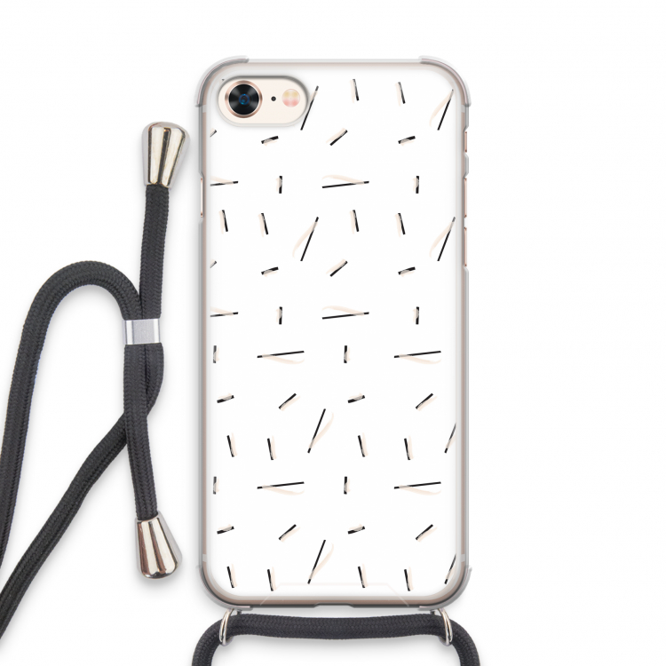 Hipster stripes: iPhone 7 Transparant Hoesje met koord
