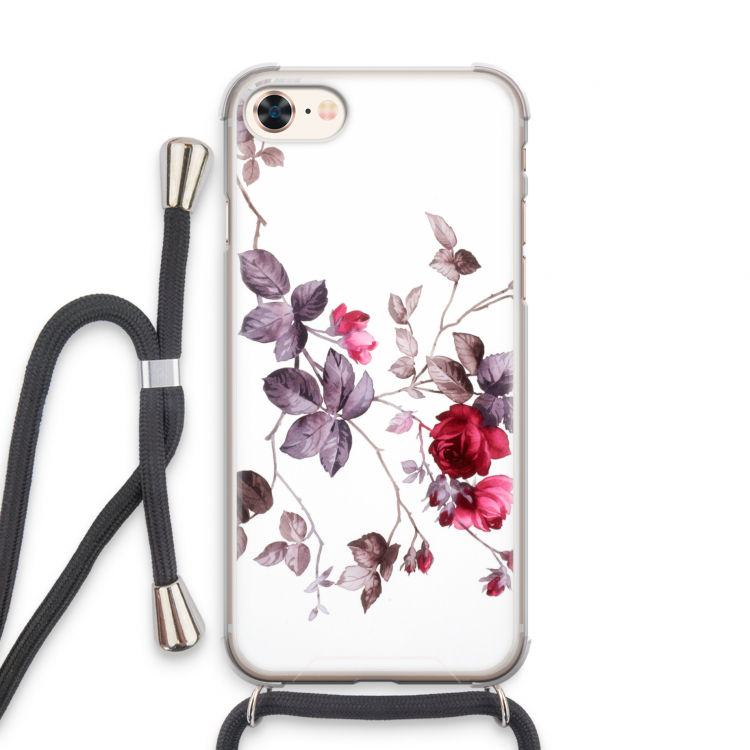 Mooie bloemen: iPhone 7 Transparant Hoesje met koord