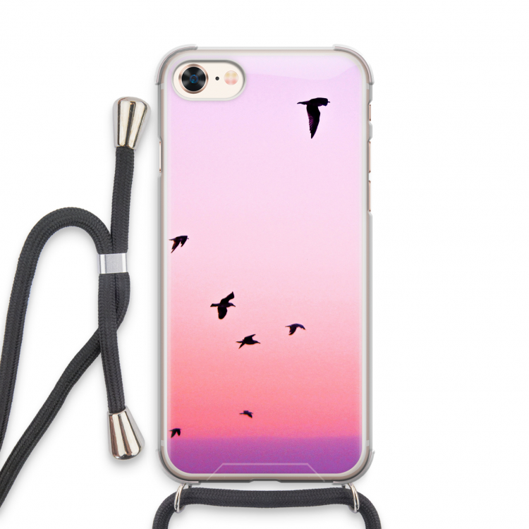 Fly away: iPhone 7 Transparant Hoesje met koord