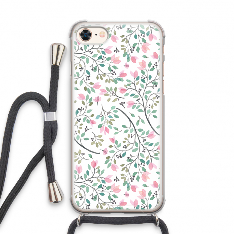 Sierlijke bloemen: iPhone 7 Transparant Hoesje met koord