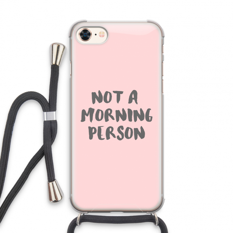 Morning person: iPhone 7 Transparant Hoesje met koord