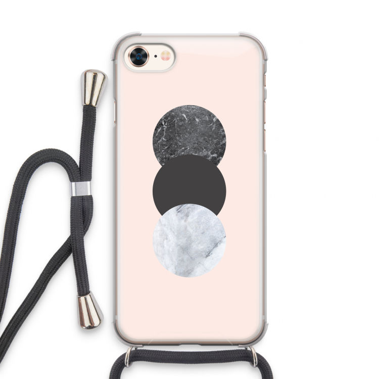 Marmeren cirkels: iPhone 7 Transparant Hoesje met koord